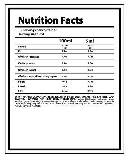 Maple Syrup - Zero Sugar 425ml
